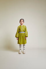 LMN3 Childrens fashion green dress